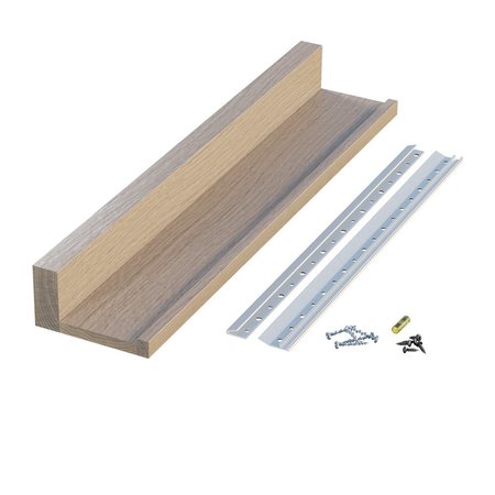 DESIGNS OF DISTINCTION 24" Slimline Channel Shelf - White Oak 01CHSHLF0424WK1